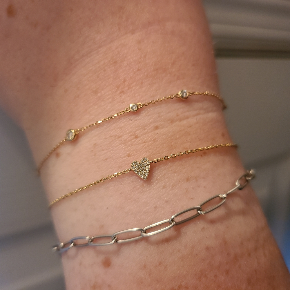 Mejuri 14k Gold Diamond Bracelet Bundle